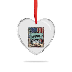Funny Hands Off With Justice For All Heart Crystal Glass Ornament Statue Of Liberty American Flag - Print Your Wear