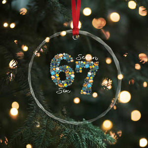 Funny Hanukkah 67 Crystal Glass Ornament Six Seven Meme Chanukah Dreidel Gelt Star Of David TS11 Print Your Wear