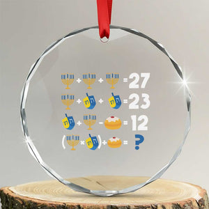 Funny Hanukkah 67 Math Crystal Glass Ornament Teacher Chanukah Six Seven Meme TS11 Transparent Glass 3'' Circle Print Your Wear