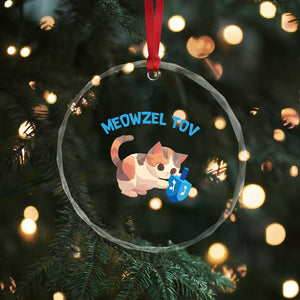 Funny Hanukkah Cats Crystal Glass Ornament Meowzel Tov Dreidels Chanukah Jewish Festival TS11 Print Your Wear