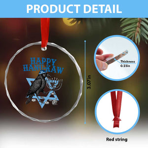 Funny Hanukkah Crow Crystal Glass Ornament Happy Hanukaw Jewish Holiday Chanukah Menorah TS11 Print Your Wear