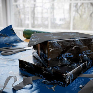 Funny Hanukkah Crow Wrapping Paper Roll Happy Hanukaw Jewish Holiday TS11 Black Print Your Wear
