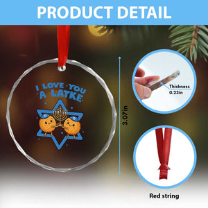 Funny Hanukkah Crystal Glass Ornament I Love You A Latke Gift TS12 Print Your Wear