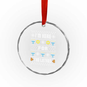 Funny Hanukkah Crystal Glass Ornament I'm Here For The Latkes Menorah TS11 Print Your Wear