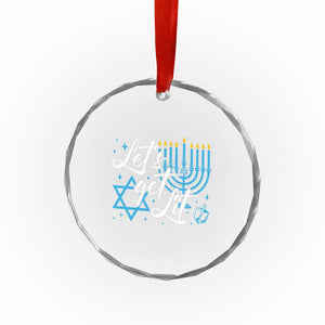 Funny Hanukkah Crystal Glass Ornament Let's Get Lit Menorah David Star TS11 Print Your Wear