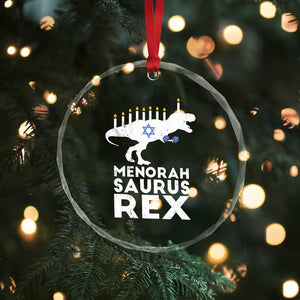 Funny Hanukkah Crystal Glass Ornament Menorah Saurus Rex Dinosaur David Star TS11 Print Your Wear