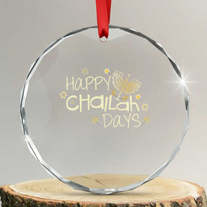 Funny Hanukkah Festival Of Lights Crystal Glass Ornament Happy Challah Days TS12 Transparent Glass 3'' Circle Print Your Wear
