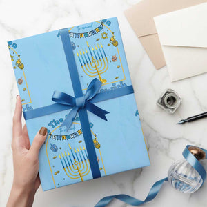 Funny Hanukkah Gift Wrapping Paper Roll Tis The Season To Remind Everyone Im Jewish TS12 Light Blue Print Your Wear