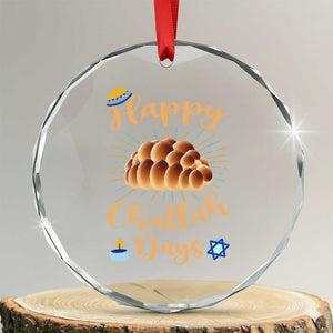 Funny Hanukkah Happy Challah Days Crystal Glass Ornament Jewish Gift TS12 Transparent Glass 3'' Circle Print Your Wear