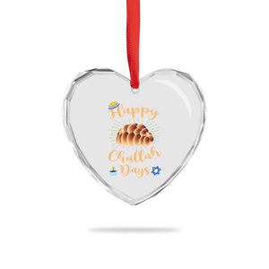 Funny Hanukkah Happy Challah Days Heart Crystal Glass Ornament Jewish Gift TS12 Print Your Wear