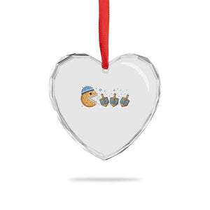 Funny Hanukkah Heart Crystal Glass Ornament Donut Chasing Flames Jewish TS14 Print Your Wear