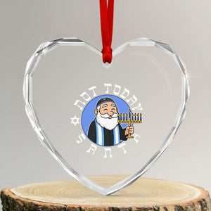 Funny Hanukkah Not Today Santa Heart Crystal Glass Ornament Jewish Chanukah Chrismukkah TS11 Transparent Glass 3'' Heart Print Your Wear