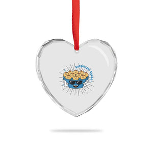 Funny Hanukkah Sufganiyah Jelly Donut Squad Gift Heart Crystal Glass Ornament TS12 Print Your Wear