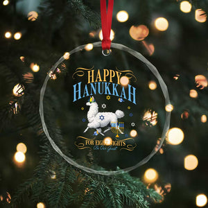 Funny Happy Hanukkah Llama Be Our Guest For Eight Nights Gift Crystal Glass Ornament Funny Hanukkah Gift TS12 Print Your Wear