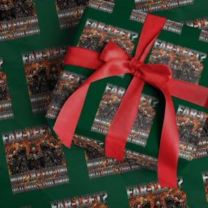 Funny Hard Skeleton Meme Bootleg Wrapping Paper Roll Far Left? More Like Farting TS10 Green Print Your Wear