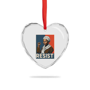 Funny Harriet Tubman Says Resist Heart Crystal Glass Ornament Strong Black Woman Leader TS12 Print Your Wear