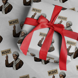 Funny Harriet Tubman Says Resist Wrapping Paper Roll Black Pride Inspiration Gift TS12 White Print Your Wear