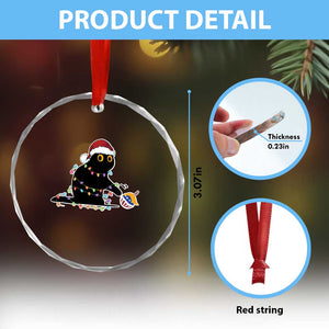 Funny Harris Supporter Crystal Glass Ornament Xmas Black Cat With Bauble TS11 Print Your Wear
