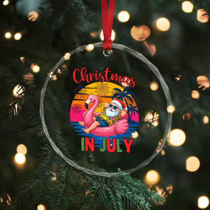 Funny Hawaiian Christmas Crystal Glass Ornament Santa Beach Tropical Xmas TS14 Print Your Wear