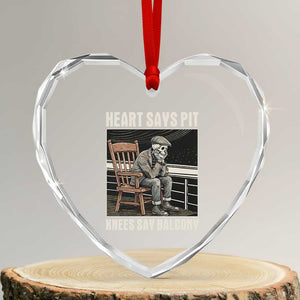 Funny Heart Says Pit Knees Say Balcony Heart Crystal Glass Ornament Old Skeleton TS11 Transparent Glass 3'' Heart Print Your Wear