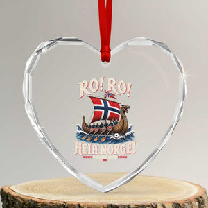 Funny Heia Norge Soccer Viking Row Heart Crystal Glass Ornament Ro Ro Norway Football Fans Norwegian Pride TS02 Transparent Glass 3'' Heart Print Your Wear