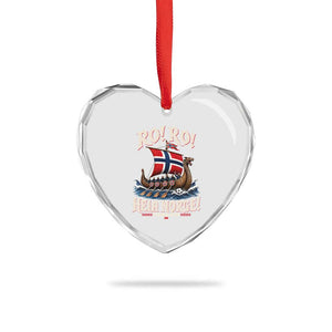 Funny Heia Norge Soccer Viking Row Heart Crystal Glass Ornament Ro Ro Norway Football Fans Norwegian Pride TS02 Print Your Wear