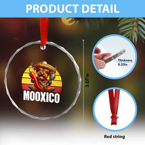 Funny Highland Cow MooXico Crystal Glass Ornament Cinco De Mayo Fiesta Party TS12 Print Your Wear