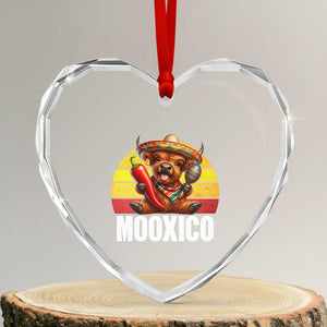 Funny Highland Cow MooXico Heart Crystal Glass Ornament Cinco De Mayo Fiesta Party TS12 Transparent Glass 3'' Heart Print Your Wear