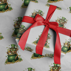 Funny Highland Cow St Patricks Day Wrapping Paper Roll Farm Lover Gift TS12 White Print Your Wear