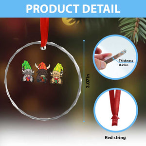 Funny Highland Cow With Kinara And Presents Cultural Pride Gift Crystal Glass Ornament TS12 Print Your Wear