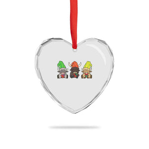 Funny Highland Cow With Kinara And Presents Cultural Pride Gift Heart Crystal Glass Ornament TS12 Print Your Wear