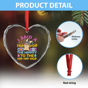Funny Hip Hop Hippity Easter Bunny Heart Crystal Glass Ornament TS10 Print Your Wear