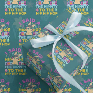 Funny Hip Hop Hippity Easter Bunny Wrapping Paper Roll TS10 Teal Print Your Wear