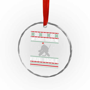 Funny Hockey Goalie Ugly Christmas Gift Crystal Glass Ornament Shut Your Five Hole TS12 Print Your Wear