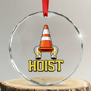 Funny Hoist The Cone Trophy Crystal Glass Ornament IYKYK Meme Sports Fan Victory Celebration TS02 Transparent Glass 3'' Circle Print Your Wear