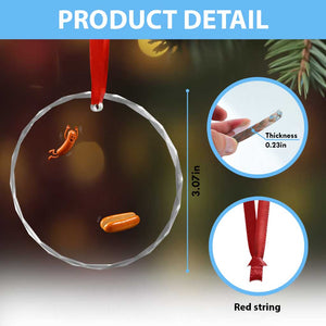 Funny Hot Dog Crystal Glass Ornament Hotdog Jumping Into Bun Sausage BBQ Grilling High Dive TS10 Print Your Wear
