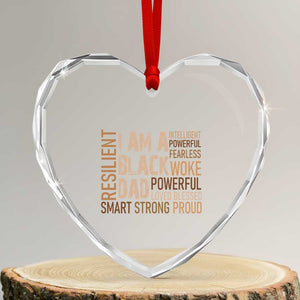 Funny I Am A Black Dad Heart Crystal Glass Ornament Black History Month Fathers Day TS11 Transparent Glass 3'' Heart Print Your Wear