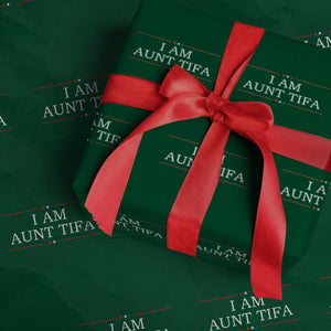 Funny I Am Aunt Tifa Wrapping Paper Roll Political Satire Stars And Stripes TS11 Green Print Your Wear