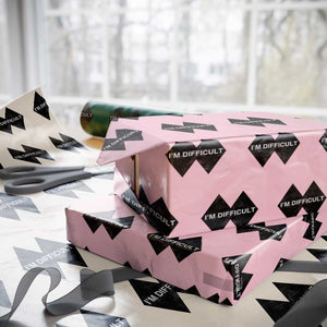 Funny I Am Difficult Double Black Diamond Ski Snowboard Wrapping Paper Roll TS11 Light Pink Print Your Wear