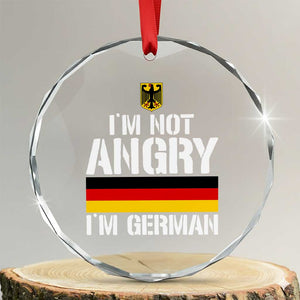 Funny I Am Not Angry I Am German Crystal Glass Ornament Germany Flag German American TS11 Transparent Glass 3'' Circle Print Your Wear