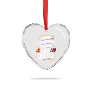 Funny I Am Not Procrastinating I Am Doing Side Quests Heart Crystal Glass Ornament Fantasy RPG Gamer TS11 Print Your Wear
