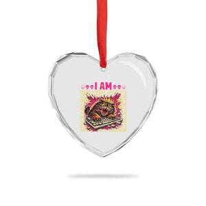 Funny I Am Yelling Carl Donut Cat Meme Heart Crystal Glass Ornament