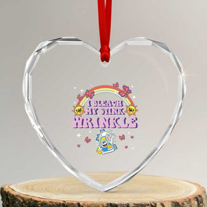 Funny I Bleach My Stink Wrinkle Heart Crystal Glass Ornament Gag Adult Humor Rainbow Bleach Bottle TS11 Transparent Glass 3'' Heart Print Your Wear