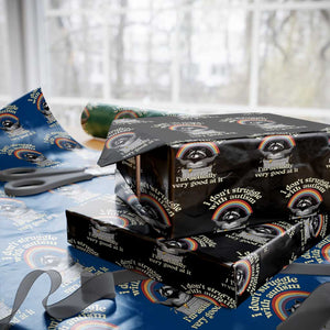 Funny I Don't Struggle With Autism I'm Actually Very Good At It Wrapping Paper Roll Autistic Racoon TS11 Black Print Your Wear