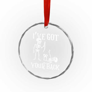 Funny I Got Your Back Crystal Glass Ornament Halloween Skeleton Skull TS11 Print Your Wear
