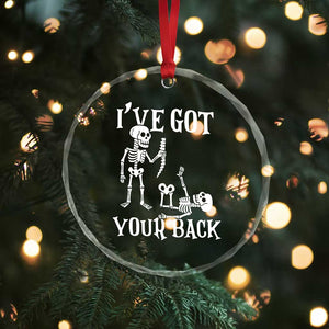 Funny I Got Your Back Crystal Glass Ornament Halloween Skeleton Skull TS11 Print Your Wear