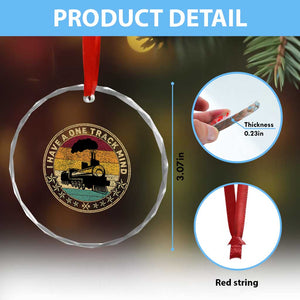 Funny I Have A One Track Mind Crystal Glass Ornament Train Railroad Retro Engine Model TS02 Print Your Wear