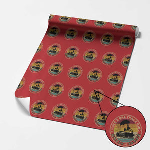 Funny I Have A One Track Mind Wrapping Paper Roll Train Railroad Retro Engine Model TS02 Red Print Your Wear