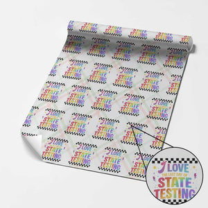 Funny I Love The Last Day Of State Testing Wrapping Paper Roll Retro Rainbow Test Day Celebration Teacher Student TS02 Christmas Plaid Print Your Wear