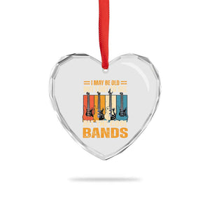 Funny I May Be Old But I Got To See All The Cool Bands Heart Crystal Glass Ornament Guitar TS11 Print Your Wear